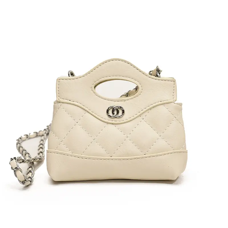 Red Quilted Rhombus Shoulder Bag for Girls - Image 5