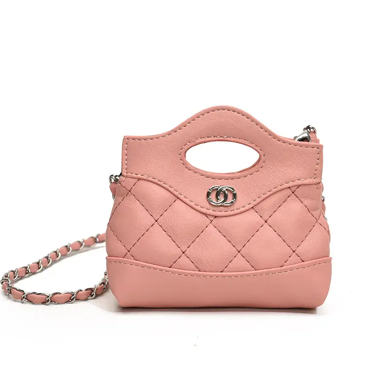 Red Quilted Rhombus Shoulder Bag for Girls - Image 8