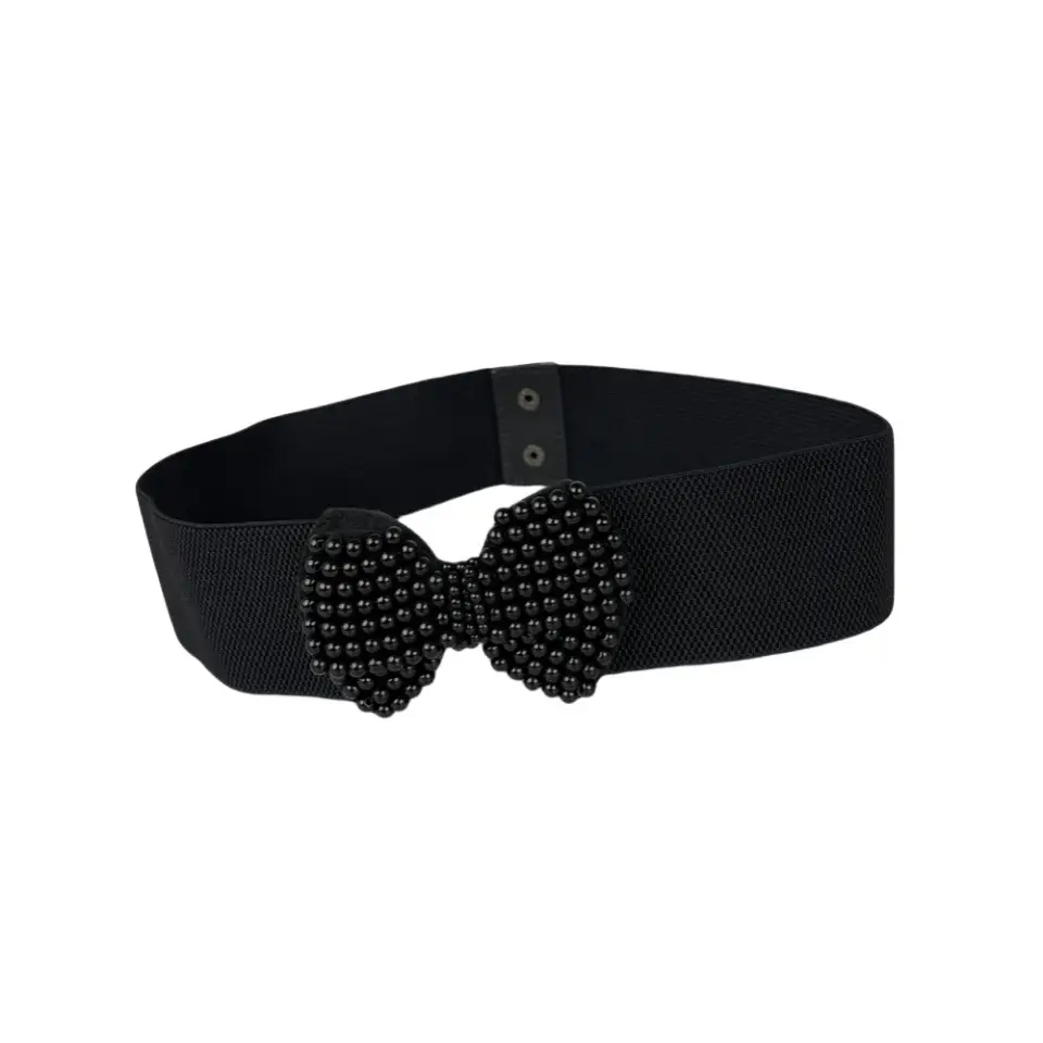 Black Pearl Bow Belt for Women - Image 3