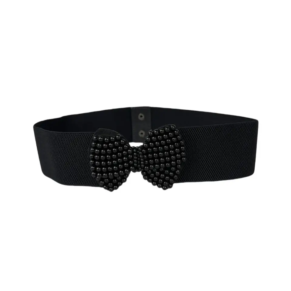 Black Pearl Bow Belt for Women - Image 5