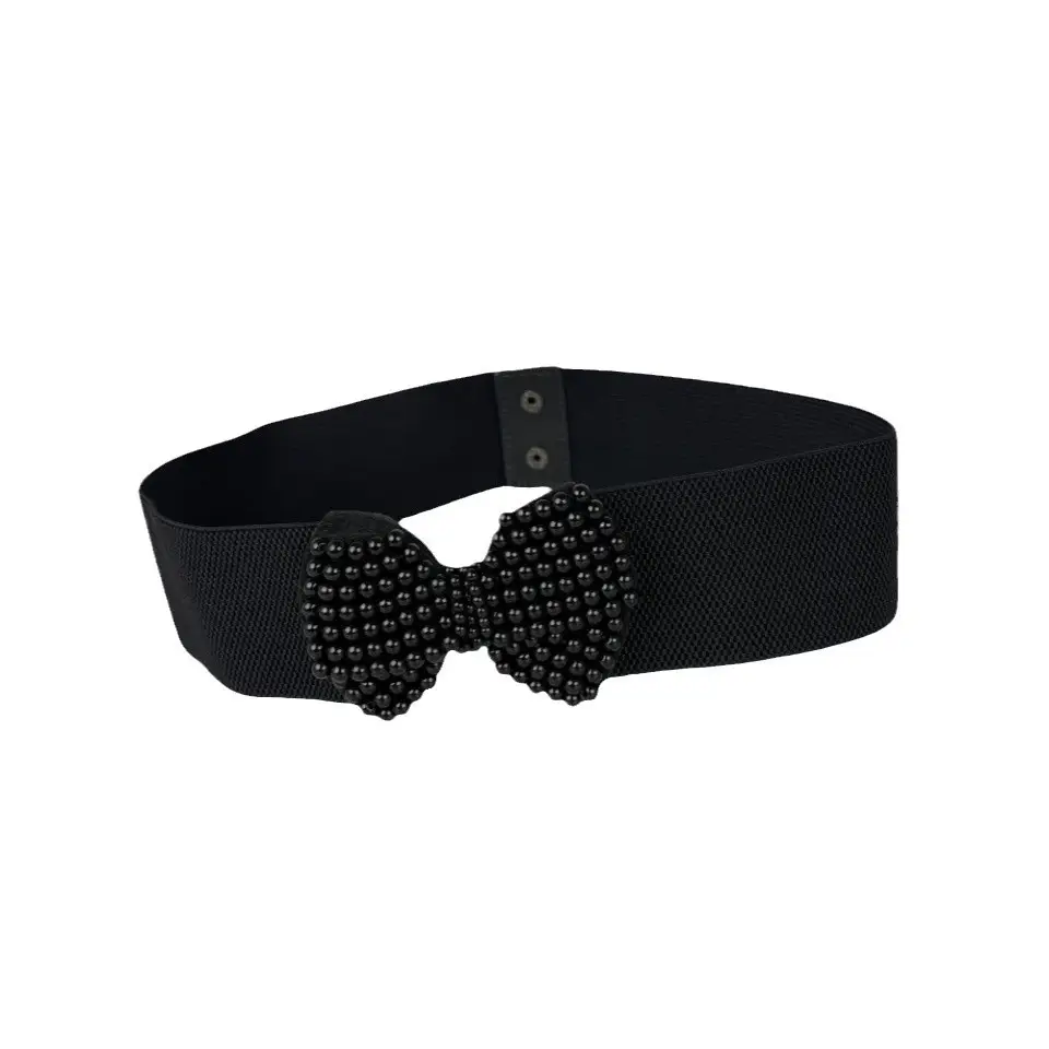 Black Pearl Bow Belt for Women - Image 6