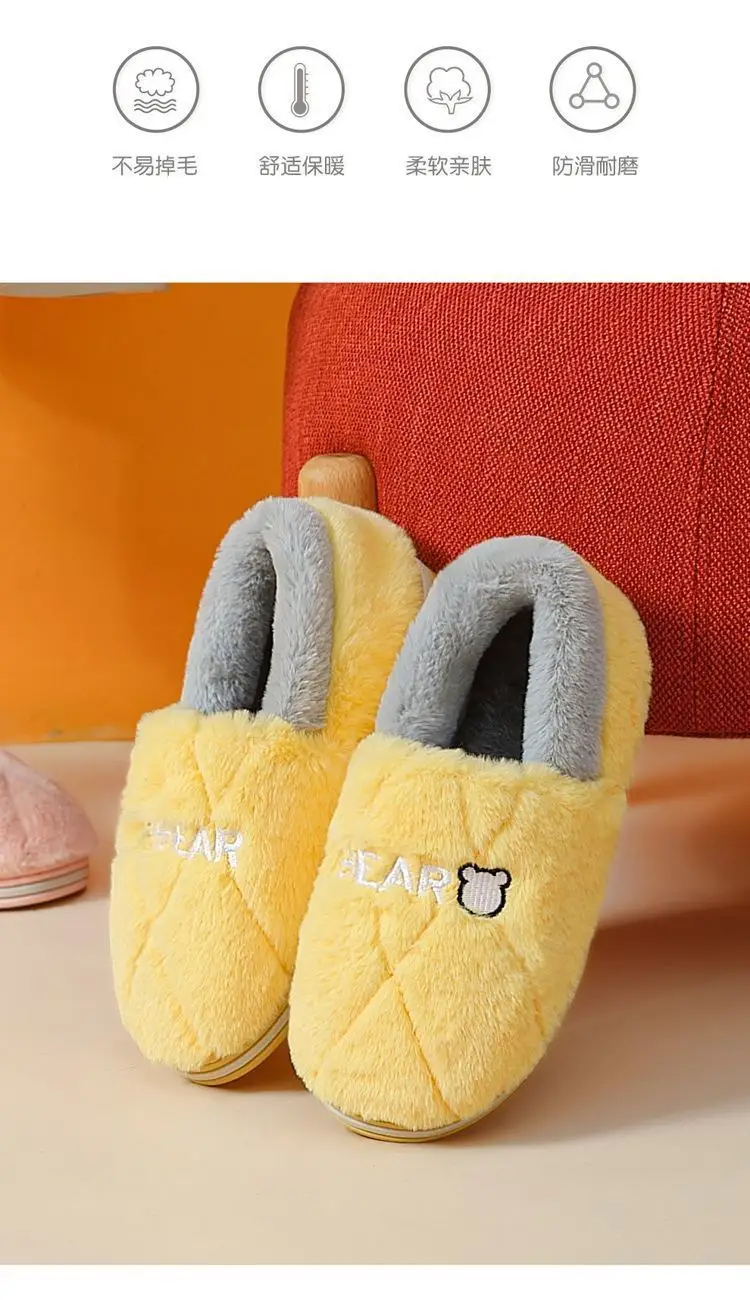 Men's Cotton Slippers Men's Winter Bag Heel 2024 New Indoor Household Wool Slip-proof Warm fleece-lined Cotton Shoes for Men — feature 10