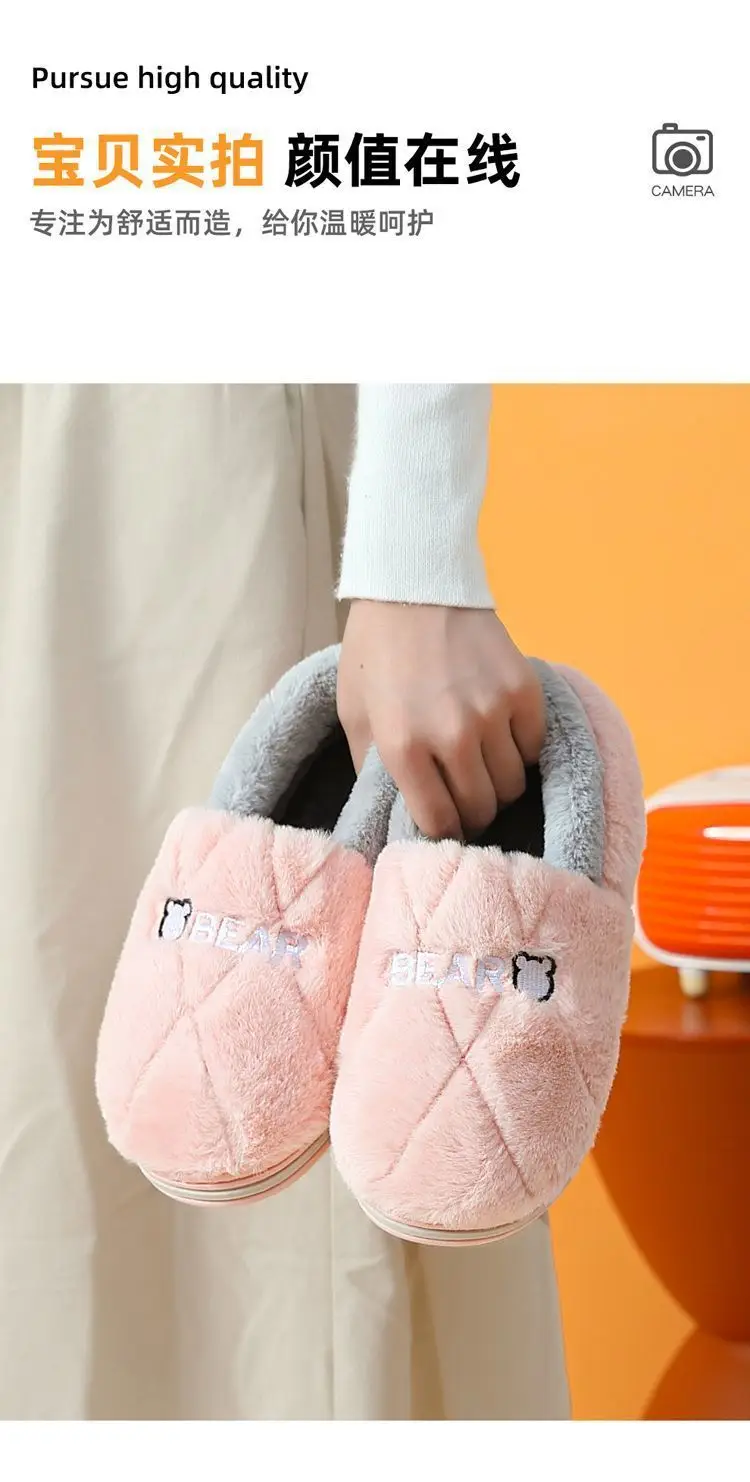 Men's Cotton Slippers Men's Winter Bag Heel 2024 New Indoor Household Wool Slip-proof Warm fleece-lined Cotton Shoes for Men — feature 9