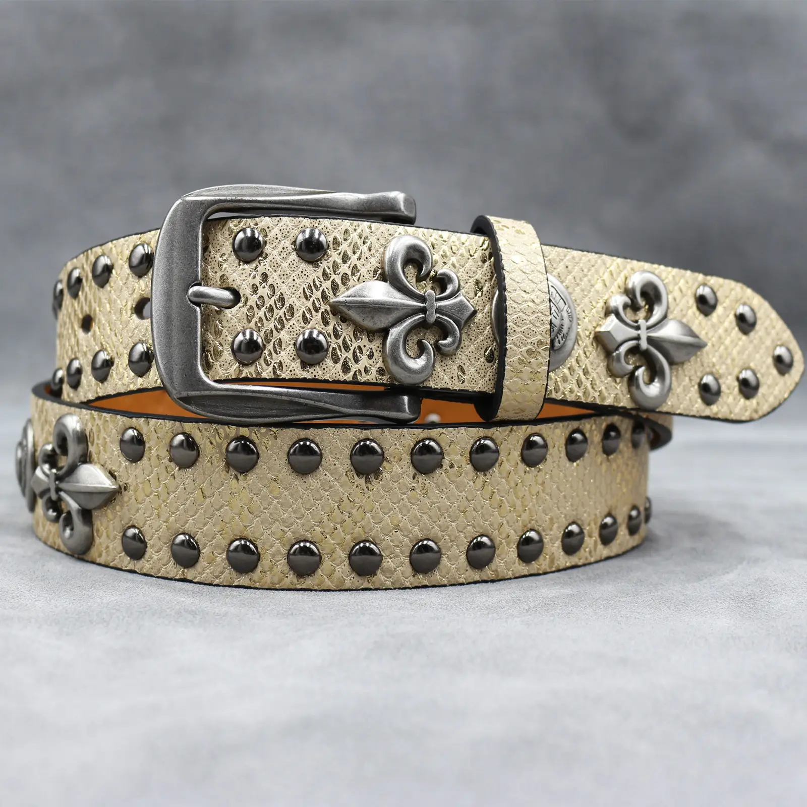 White Skull Rivet Belt for Men Women Punk Style — feature 14