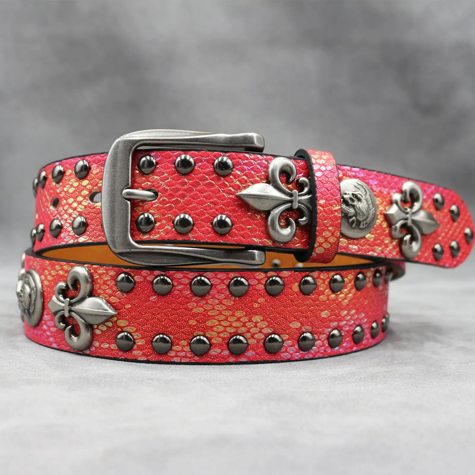 White Skull Rivet Belt for Men Women Punk Style — feature 20