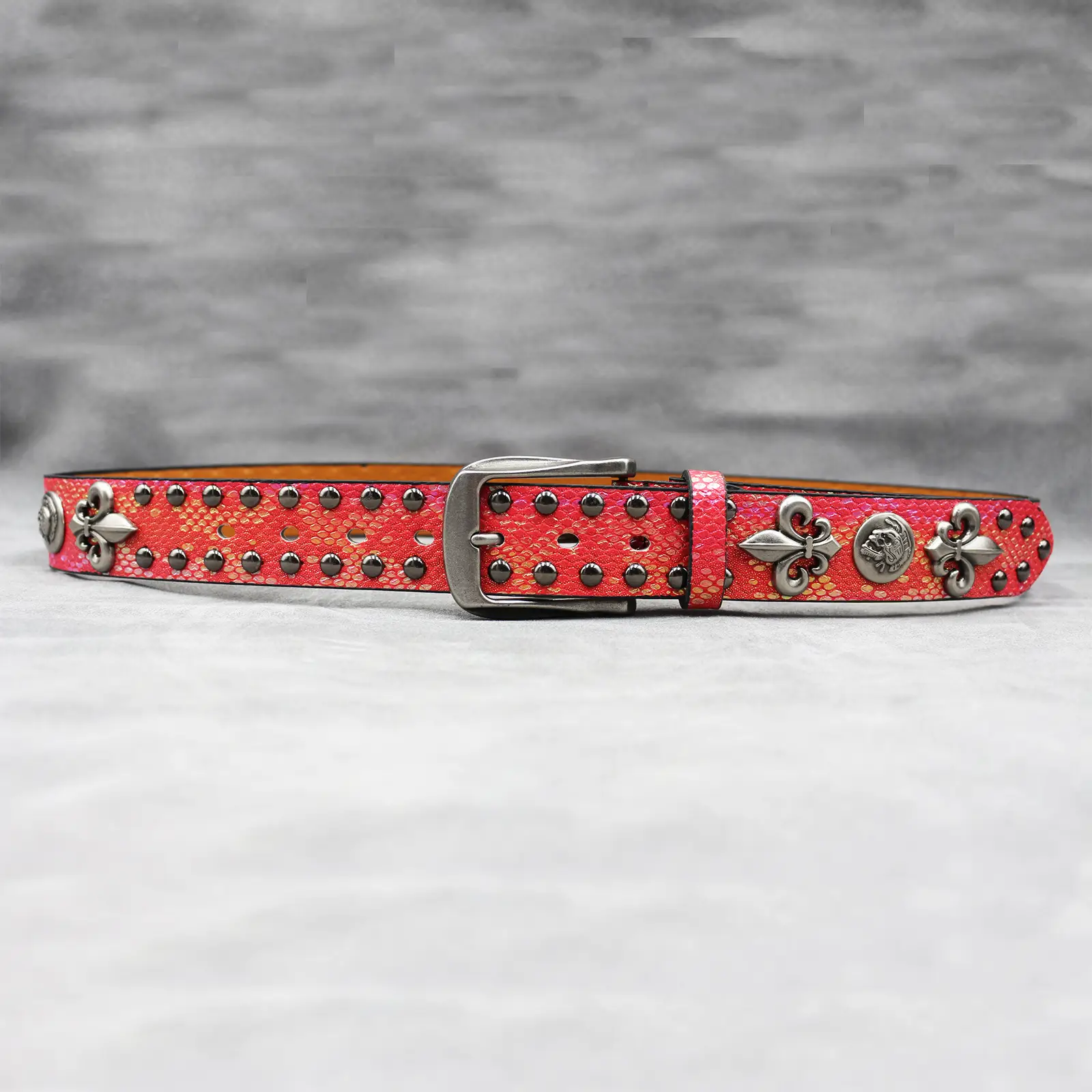 White Skull Rivet Belt for Men Women Punk Style — feature 24