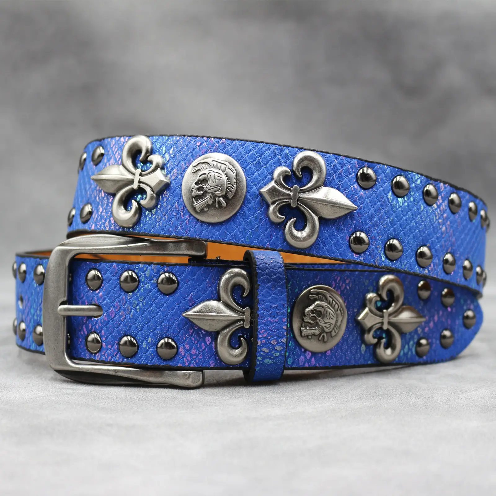 White Skull Rivet Belt for Men Women Punk Style — feature 25