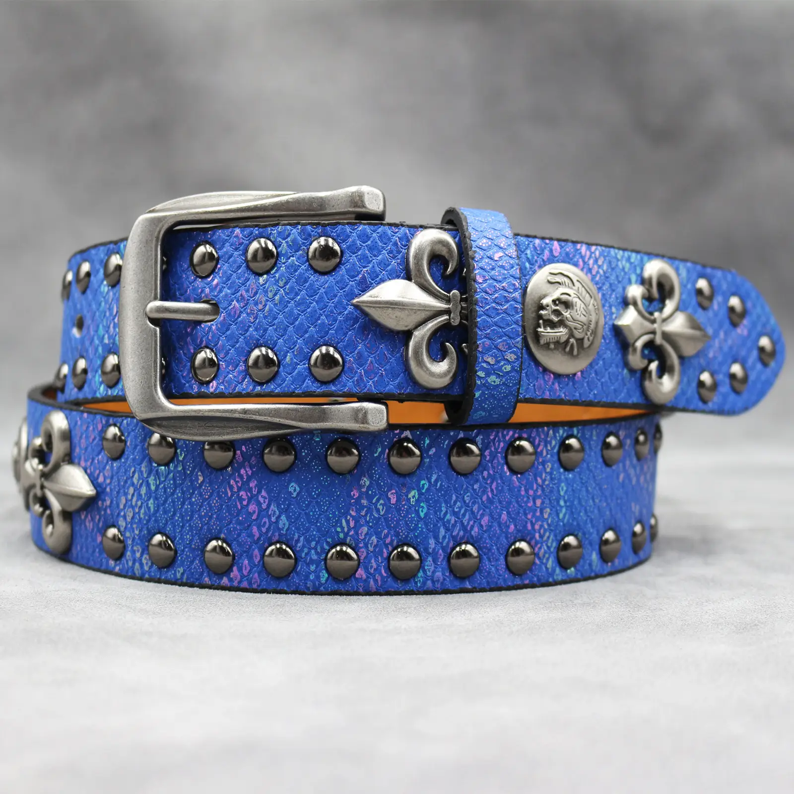 White Skull Rivet Belt for Men Women Punk Style — feature 26