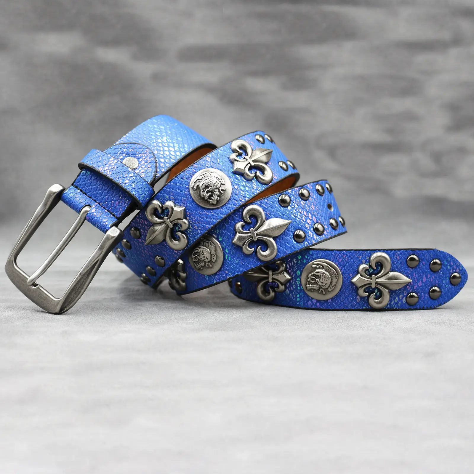 White Skull Rivet Belt for Men Women Punk Style — feature 28