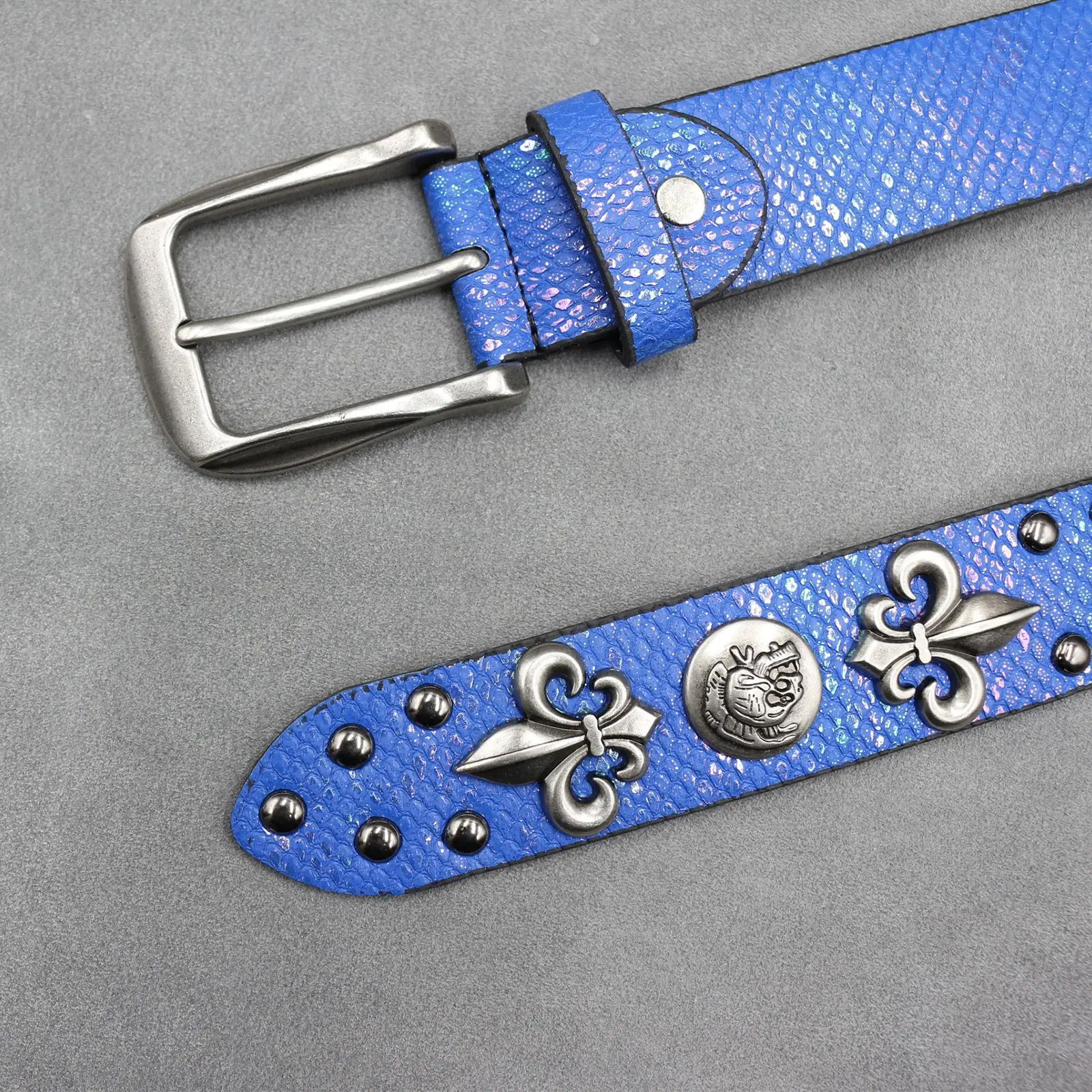 White Skull Rivet Belt for Men Women Punk Style — feature 29