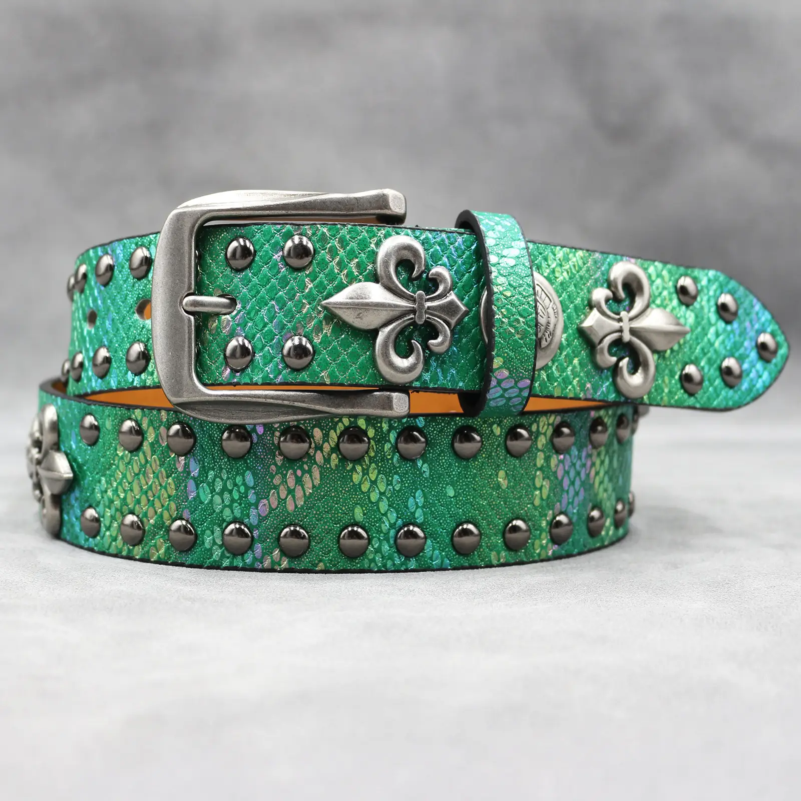 White Skull Rivet Belt for Men Women Punk Style — feature 32