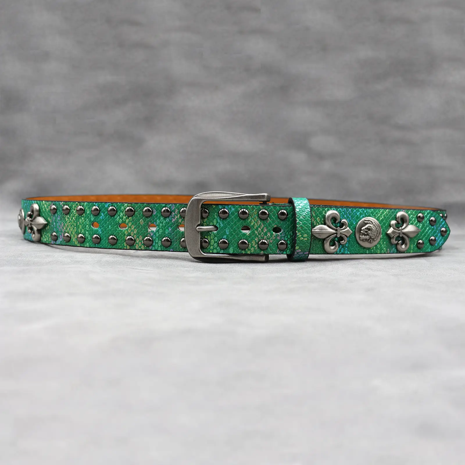 White Skull Rivet Belt for Men Women Punk Style — feature 35