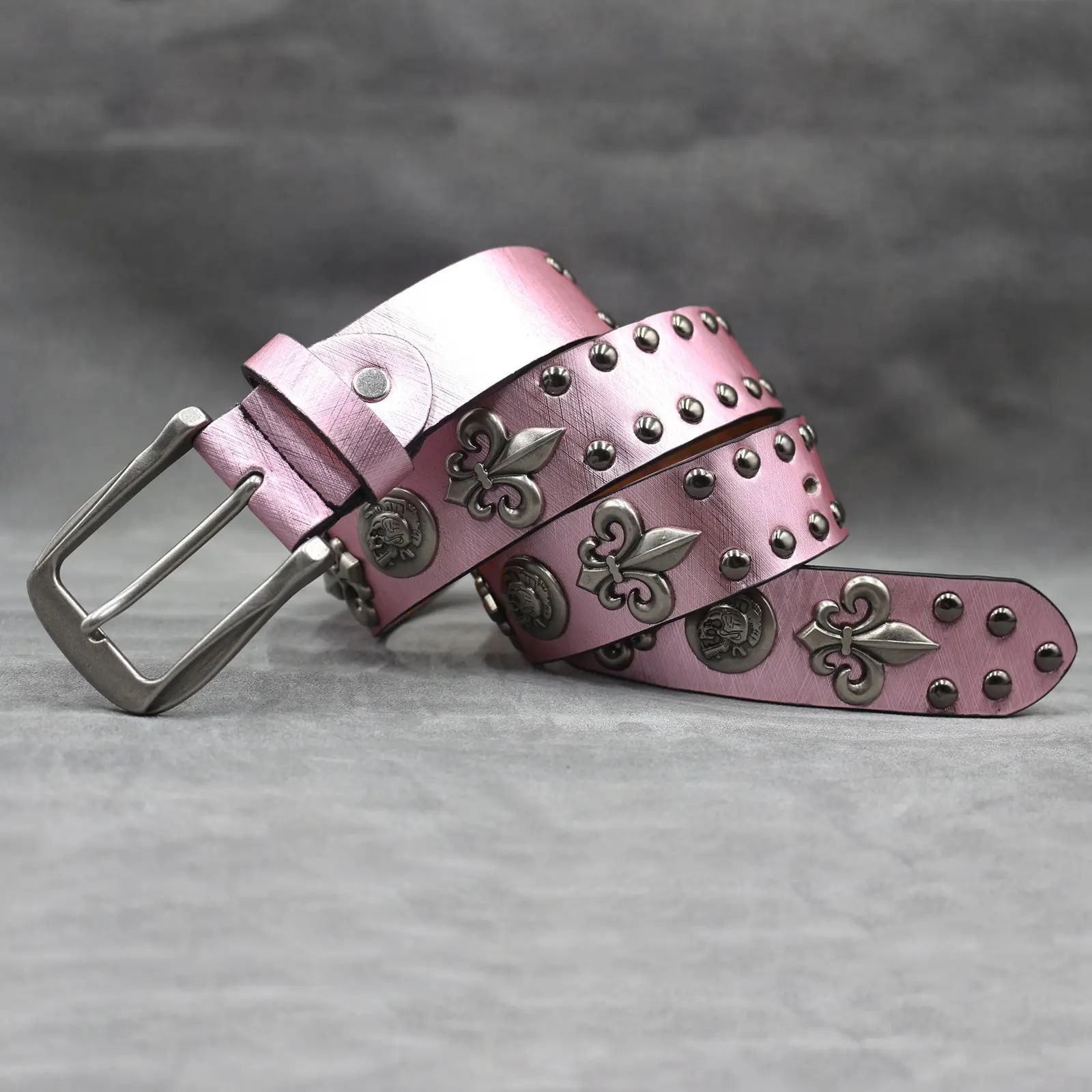 White Skull Rivet Belt for Men Women Punk Style — feature 40