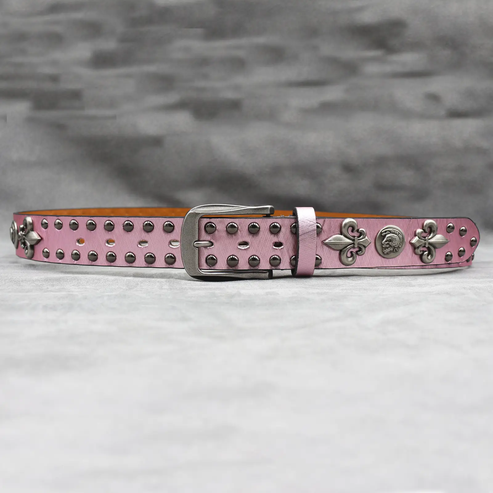 White Skull Rivet Belt for Men Women Punk Style — feature 42