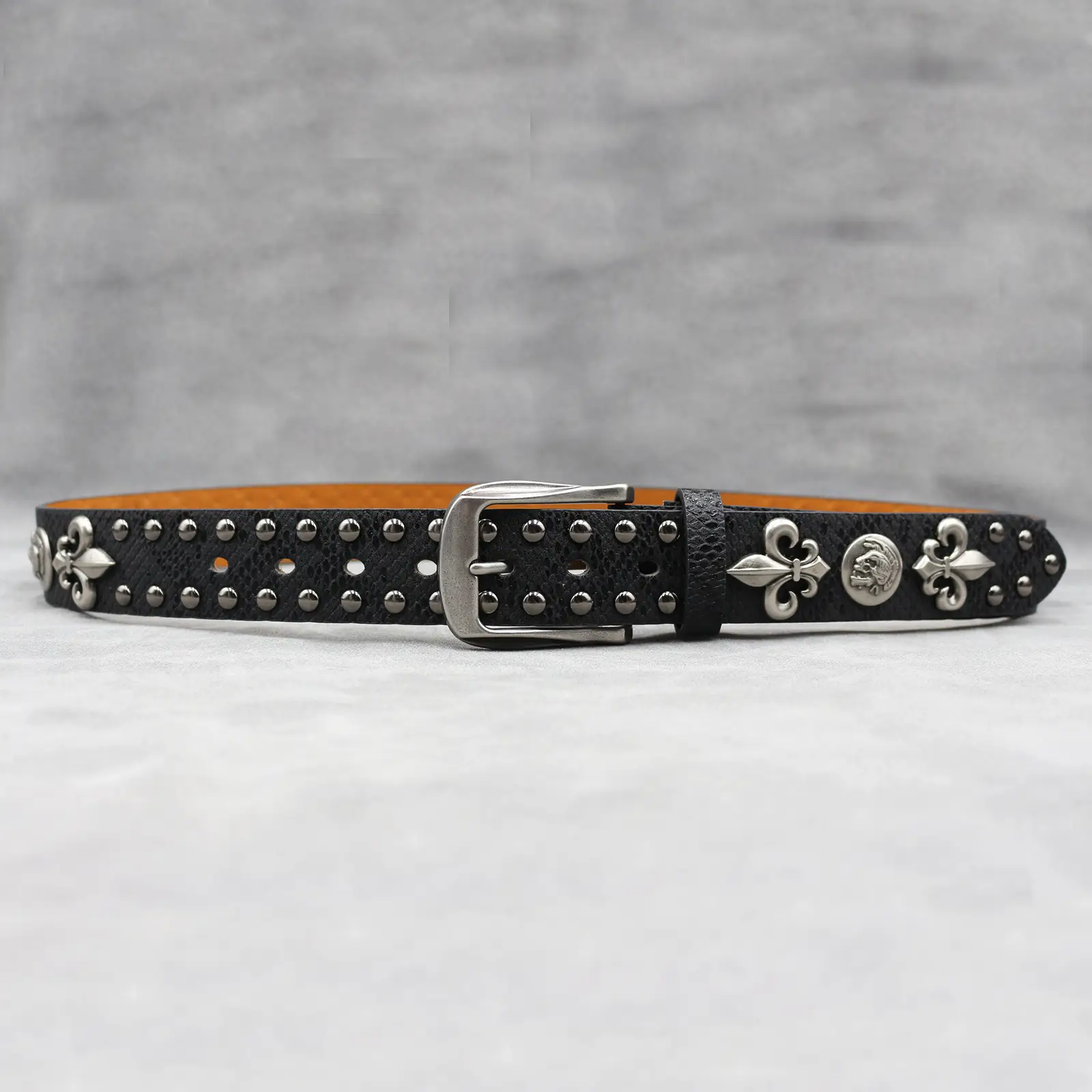 White Skull Rivet Belt for Men Women Punk Style — feature 6