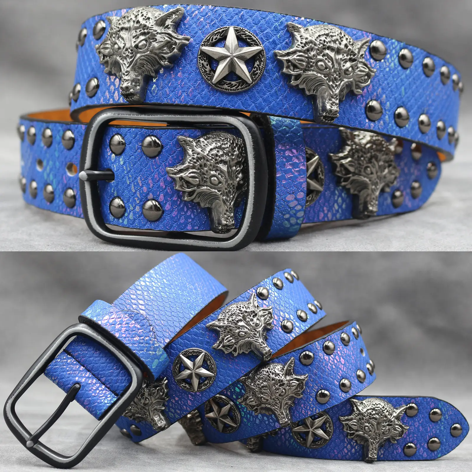 White Skull Rivet Belt for Men Women Punk Style - Image 27