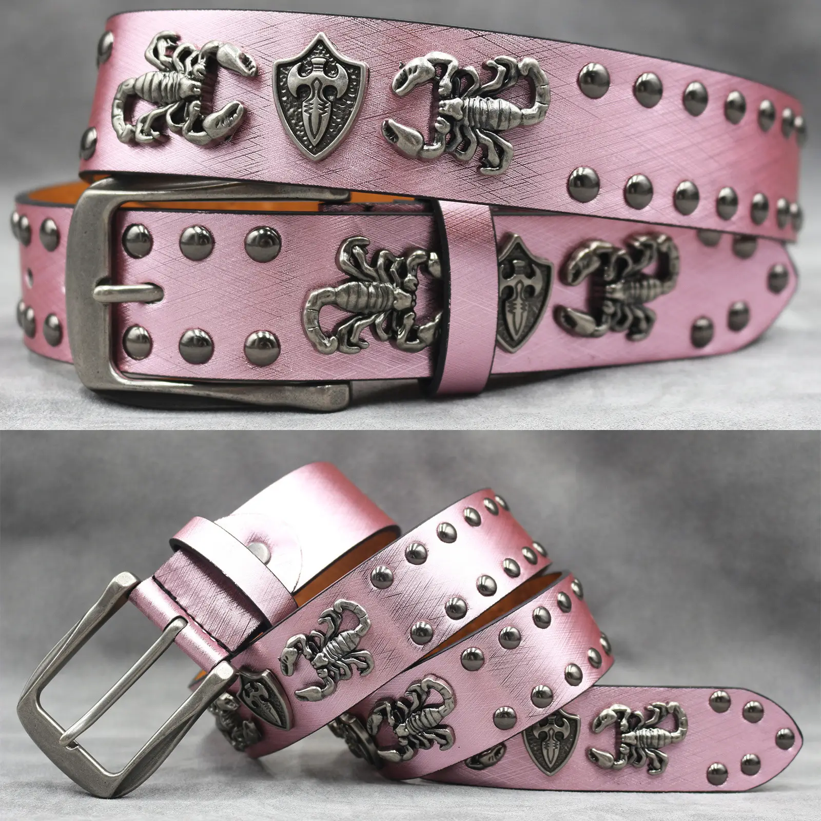 White Skull Rivet Belt for Men Women Punk Style - Image 42