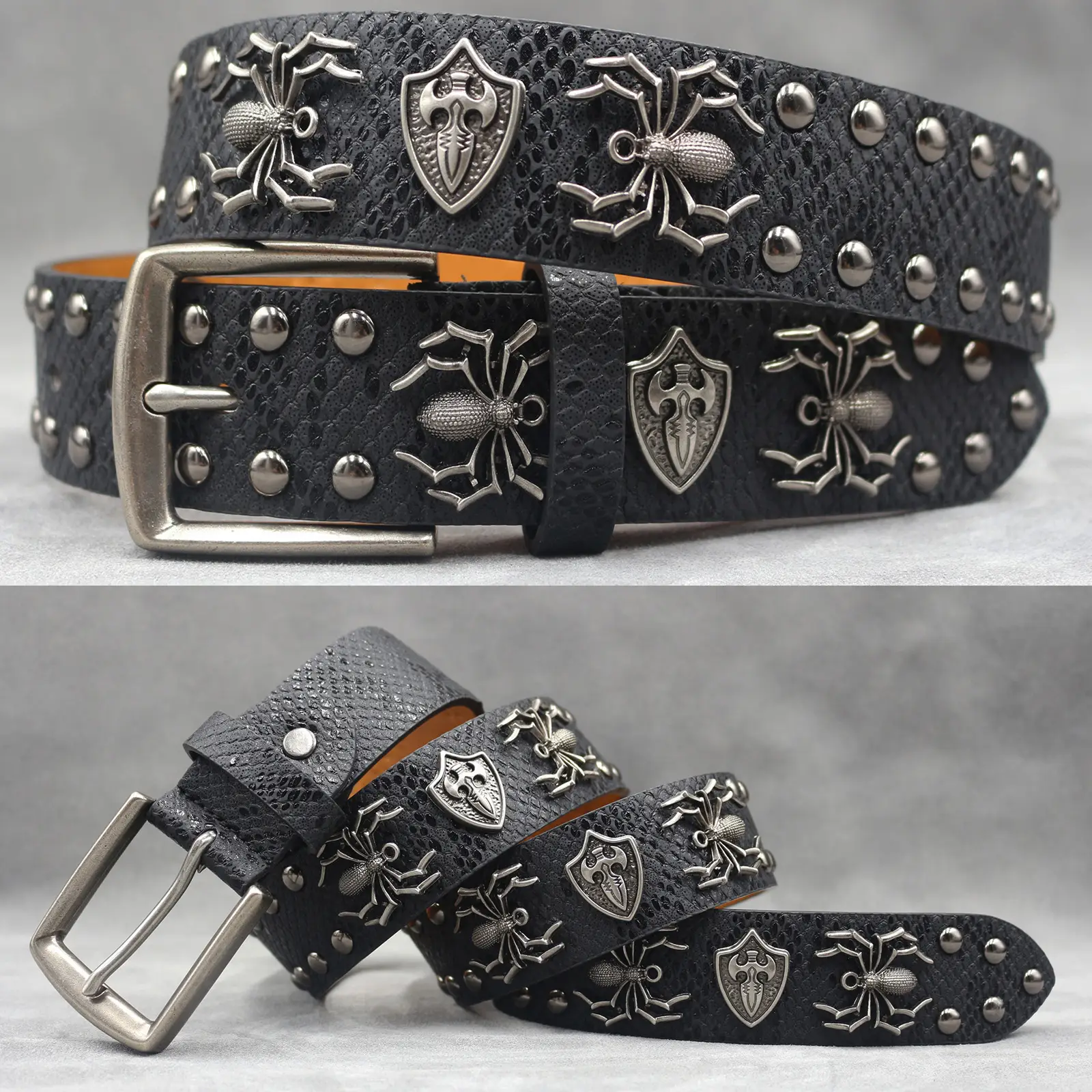 White Skull Rivet Belt for Men Women Punk Style - Image 43