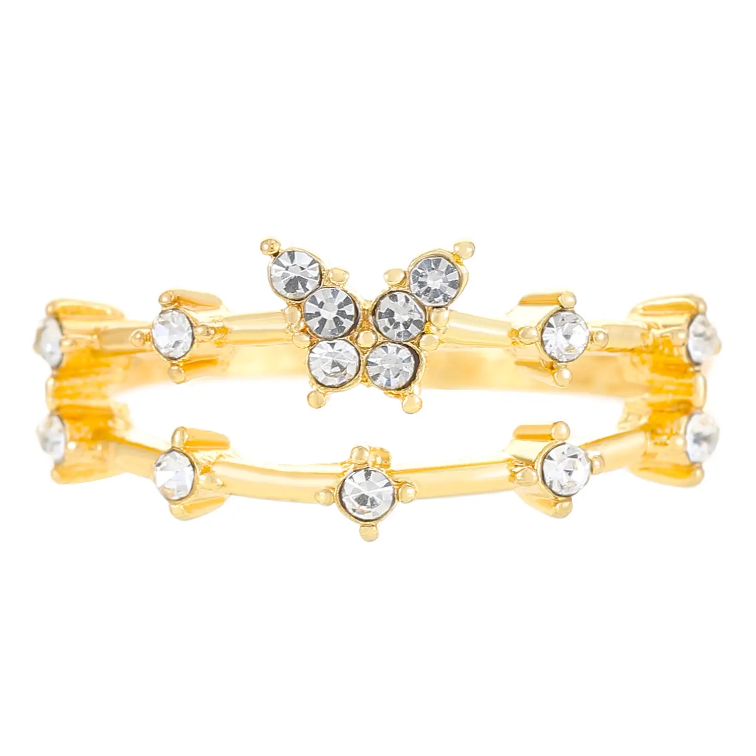 Women Retro Butterfly Adjustable Copper Zircon Ring - Image 22