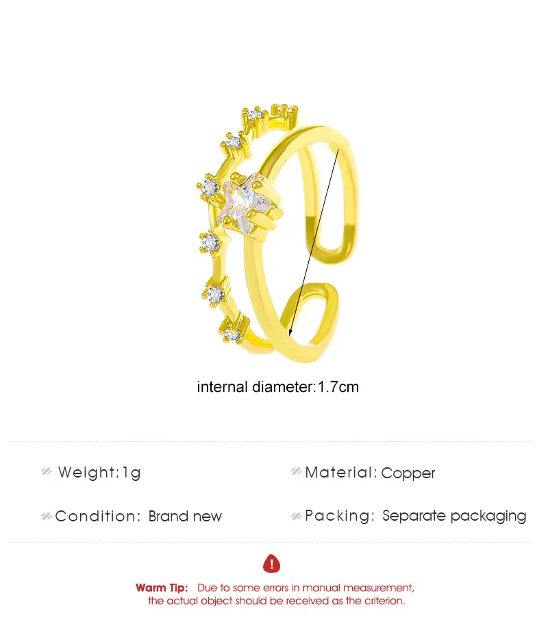 Women Retro Butterfly Adjustable Copper Zircon Ring — feature 7