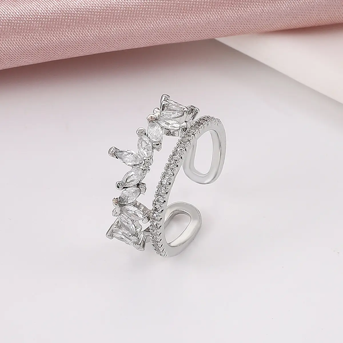 Women Retro Butterfly Adjustable Copper Zircon Ring - Image 14