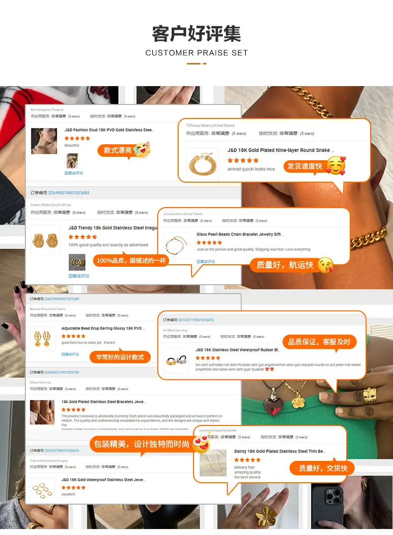 Jingqiao Star Necklace Gold 6.5g Titanium Steel — feature 2