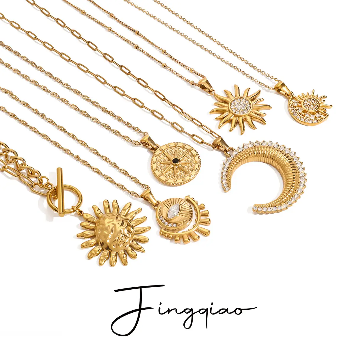 Jingqiao Star Necklace Gold 6.5g Titanium Steel — feature 3