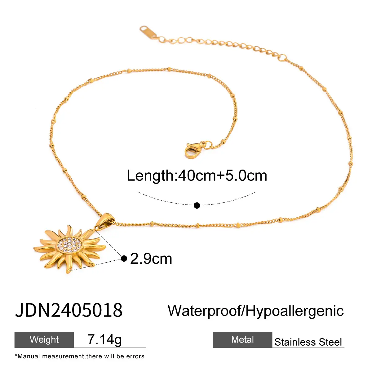 Jingqiao Star Necklace Gold 6.5g Titanium Steel - Image 3