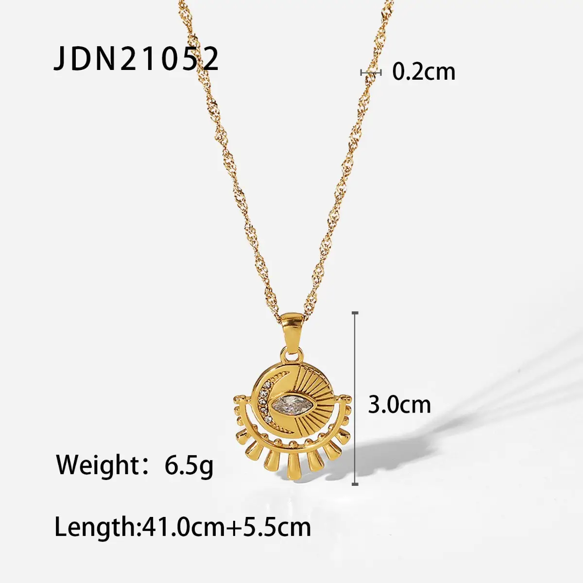 Jingqiao Star Necklace Gold 6.5g Titanium Steel - Image 4