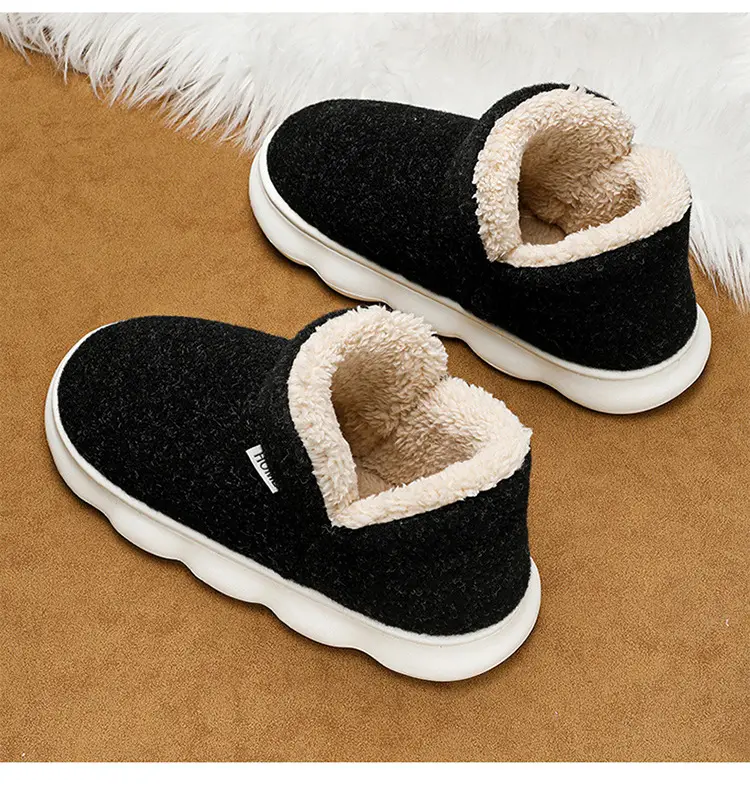 Cotton Shoes Men's Winter fleece-lined Thickened Warm Indoor and Outdoor Snow Boots Outdoor Cold-proof Thick-soled Maomao Bread Shoes — feature 18