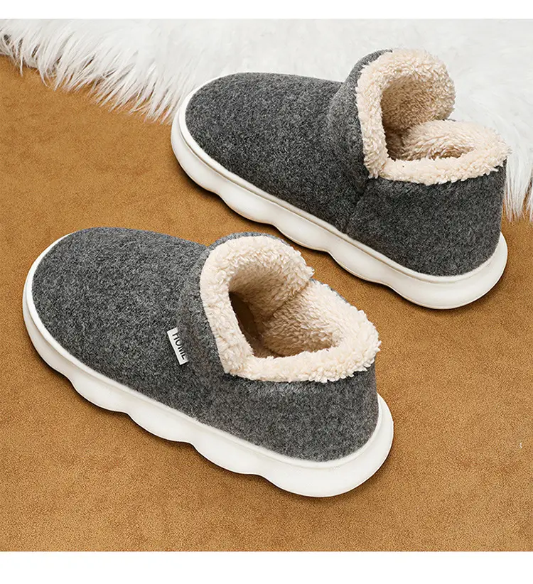 Cotton Shoes Men's Winter fleece-lined Thickened Warm Indoor and Outdoor Snow Boots Outdoor Cold-proof Thick-soled Maomao Bread Shoes — feature 19