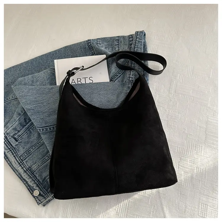 New Retro Fleece Shoulder Bag Large Capacity Textured — feature 10