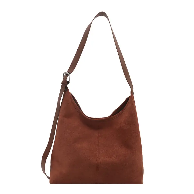 New Retro Fleece Shoulder Bag Large Capacity Textured - Image 3