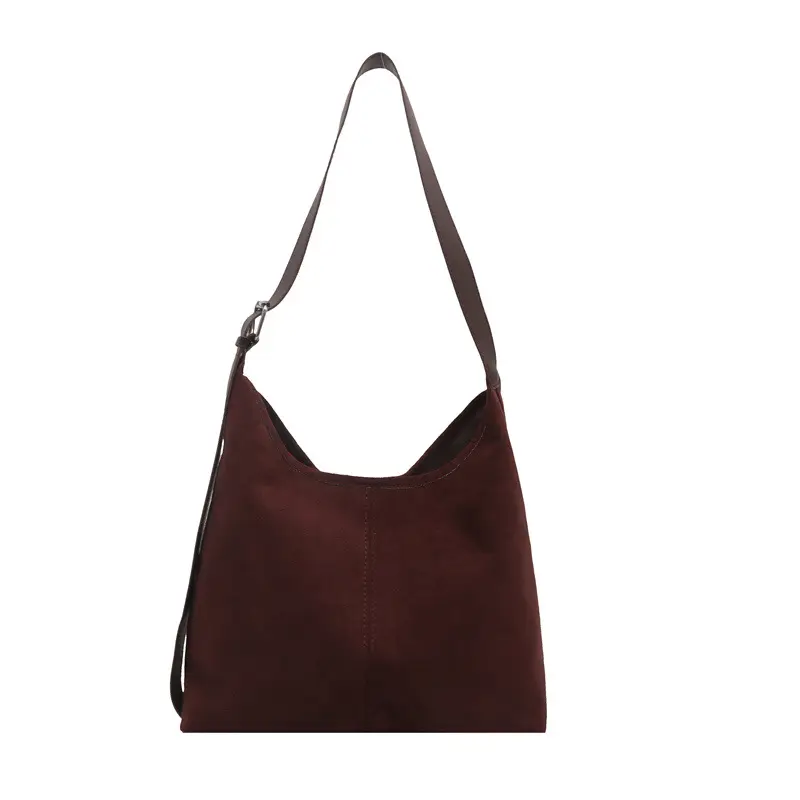 New Retro Fleece Shoulder Bag Large Capacity Textured - Image 4