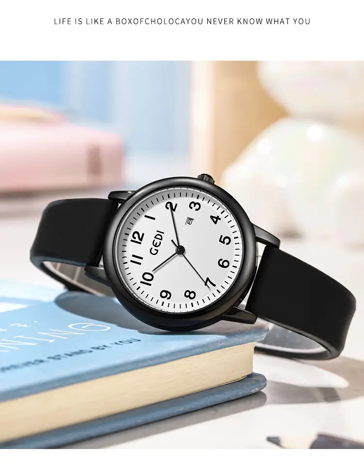 Women's Quartz Watch with Silicone Band & Simple Calendar — feature 10