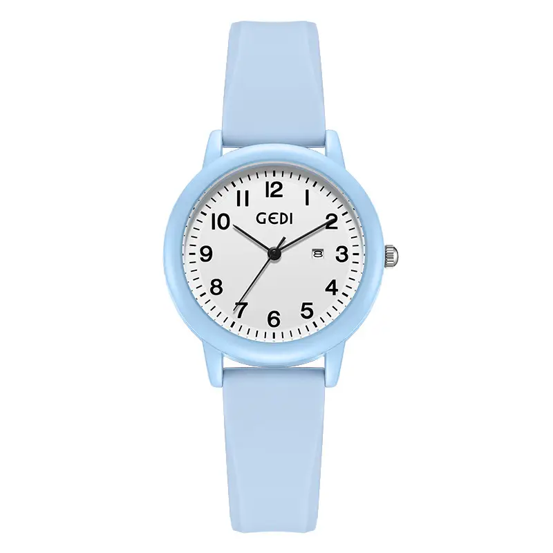 Women's Quartz Watch with Silicone Band & Simple Calendar