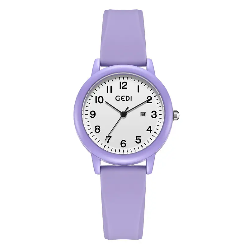 Women's Quartz Watch with Silicone Band & Simple Calendar