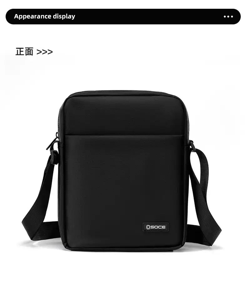 Osoce Black Large Canvas Crossbody Bag for Men Women — feature 16