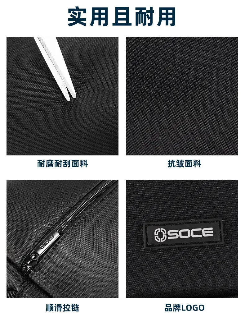 Osoce Black Large Canvas Crossbody Bag for Men Women — feature 8