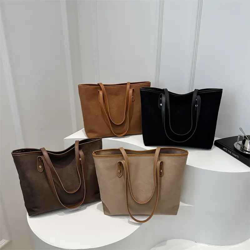 Large Capacity Women's Brown Tote Bag Winter New - Image 8