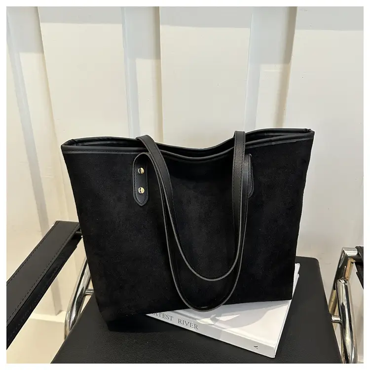 Large Capacity Women's Brown Tote Bag Winter New — feature 21