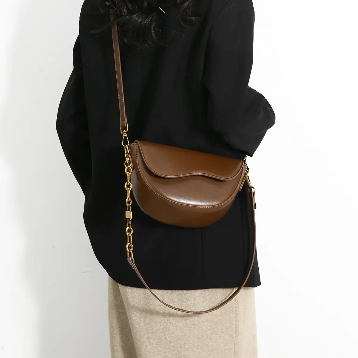 Vintage Brown Shoulder Crossbody Bag for Women - Image 7