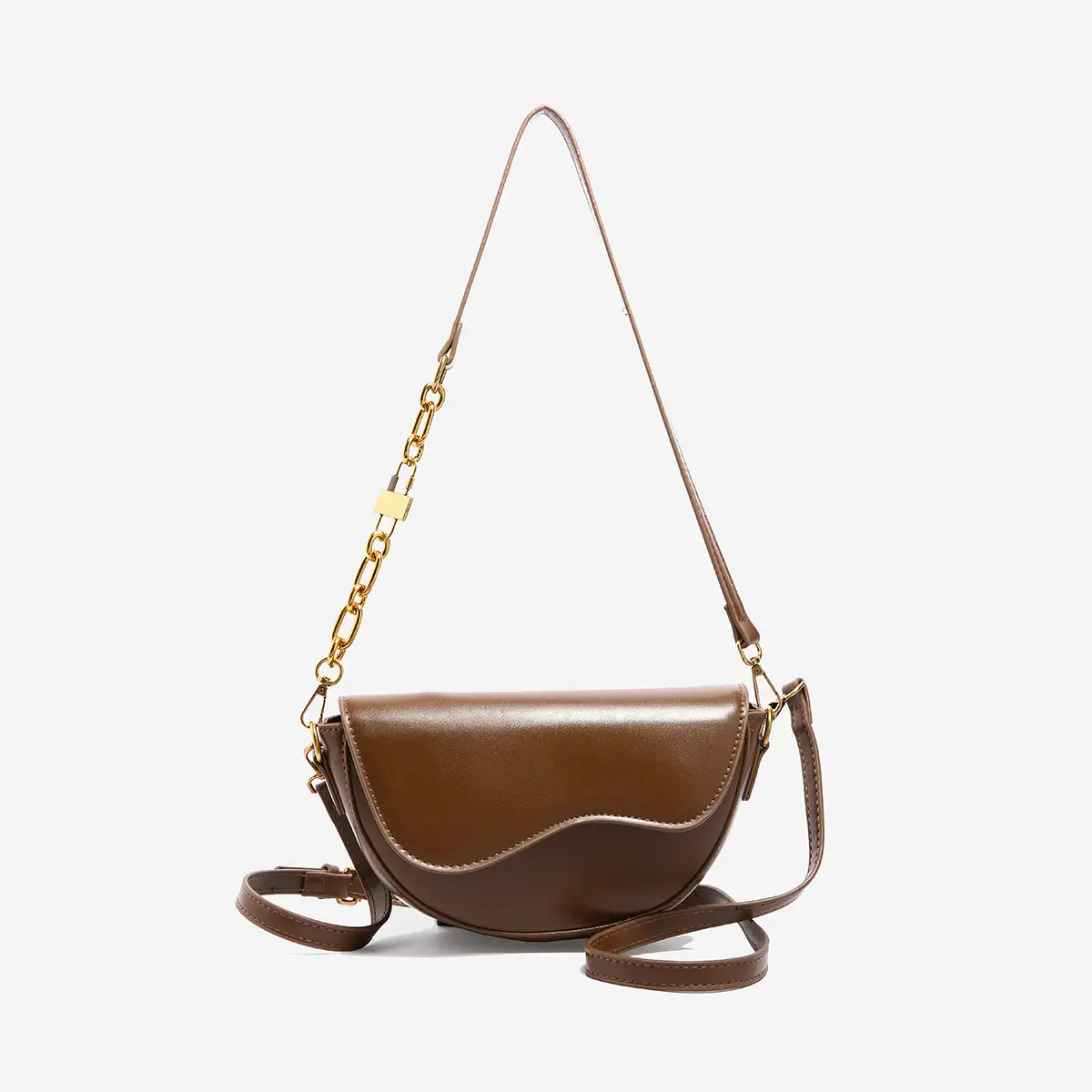 Vintage Brown Shoulder Crossbody Bag for Women - Image 3