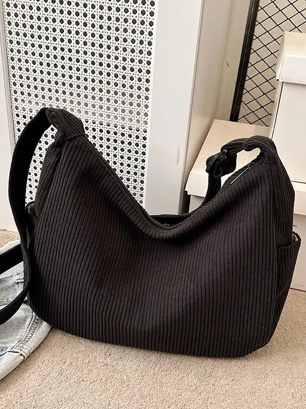 Women Crossbody Bag Black Ribbed Winter Casual 2026 - Image 8