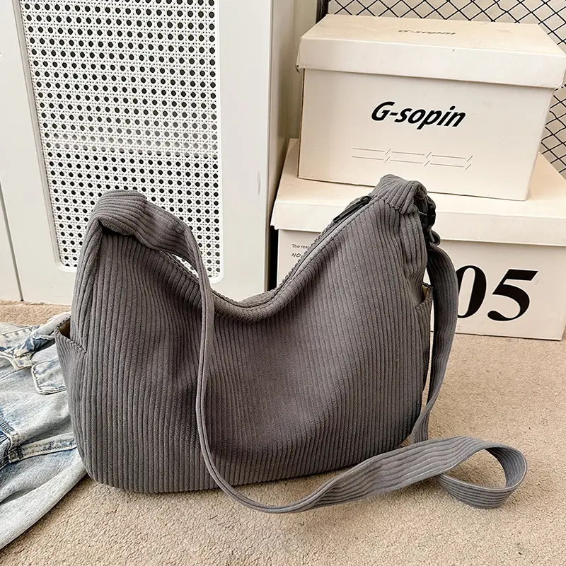 Women Crossbody Bag Black Ribbed Winter Casual 2026 - Image 3