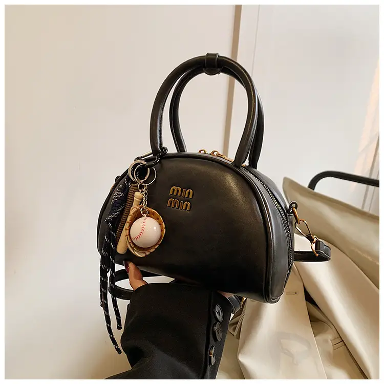 Women Retro Bowling Bag Brown Leather Shoulder Crossbody 2026 — feature 23