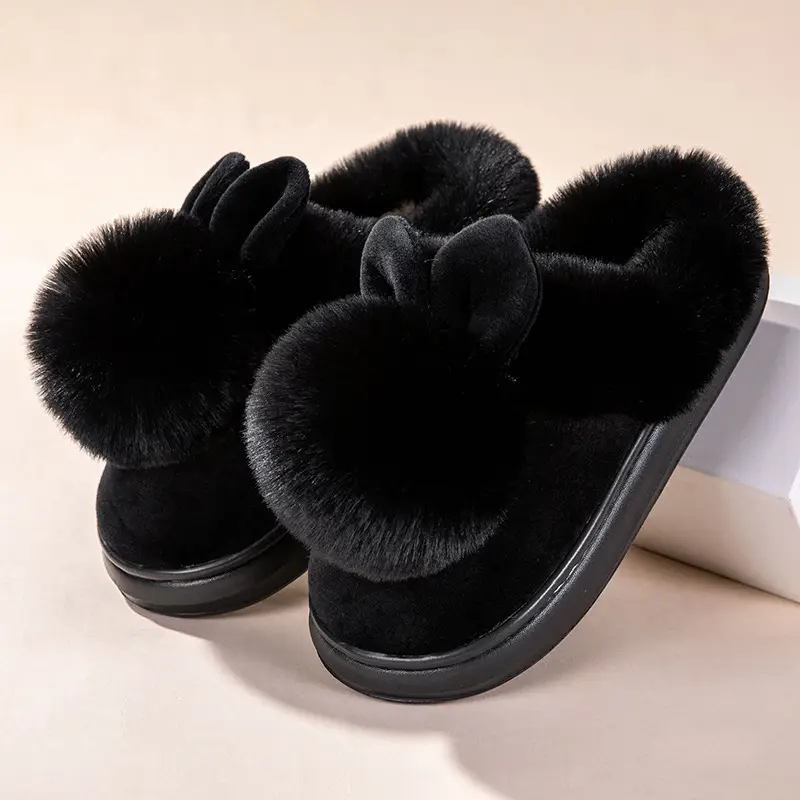 Cross-Border Girls' Cotton Slippers, Women's Cotton Slippers, All-Inclusive Plush Slippers, Women's Foot-Wrapped Home Warm Ladies' Fur Slippers