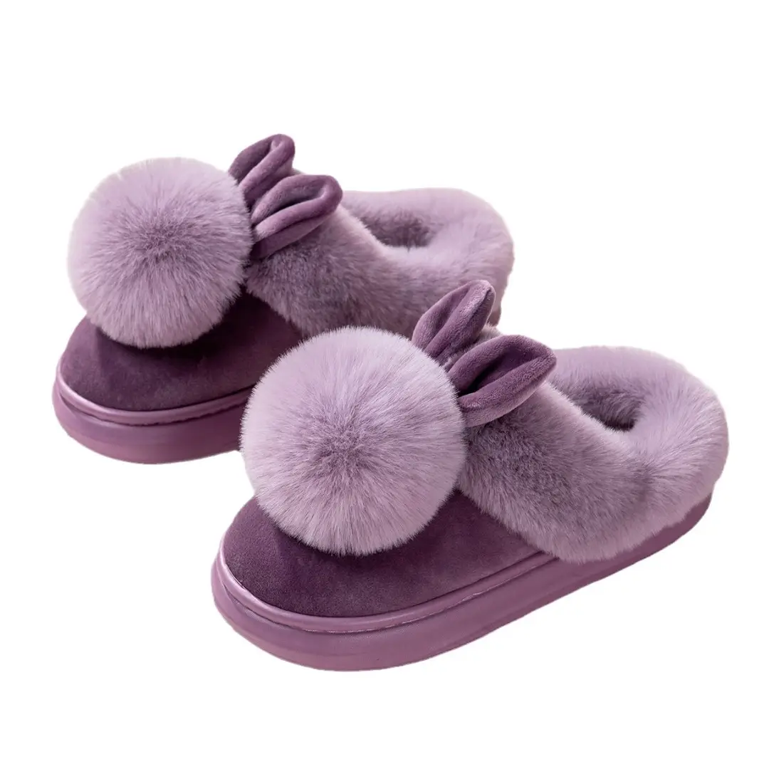 Cross-Border Girls' Cotton Slippers, Women's Cotton Slippers, All-Inclusive Plush Slippers, Women's Foot-Wrapped Home Warm Ladies' Fur Slippers