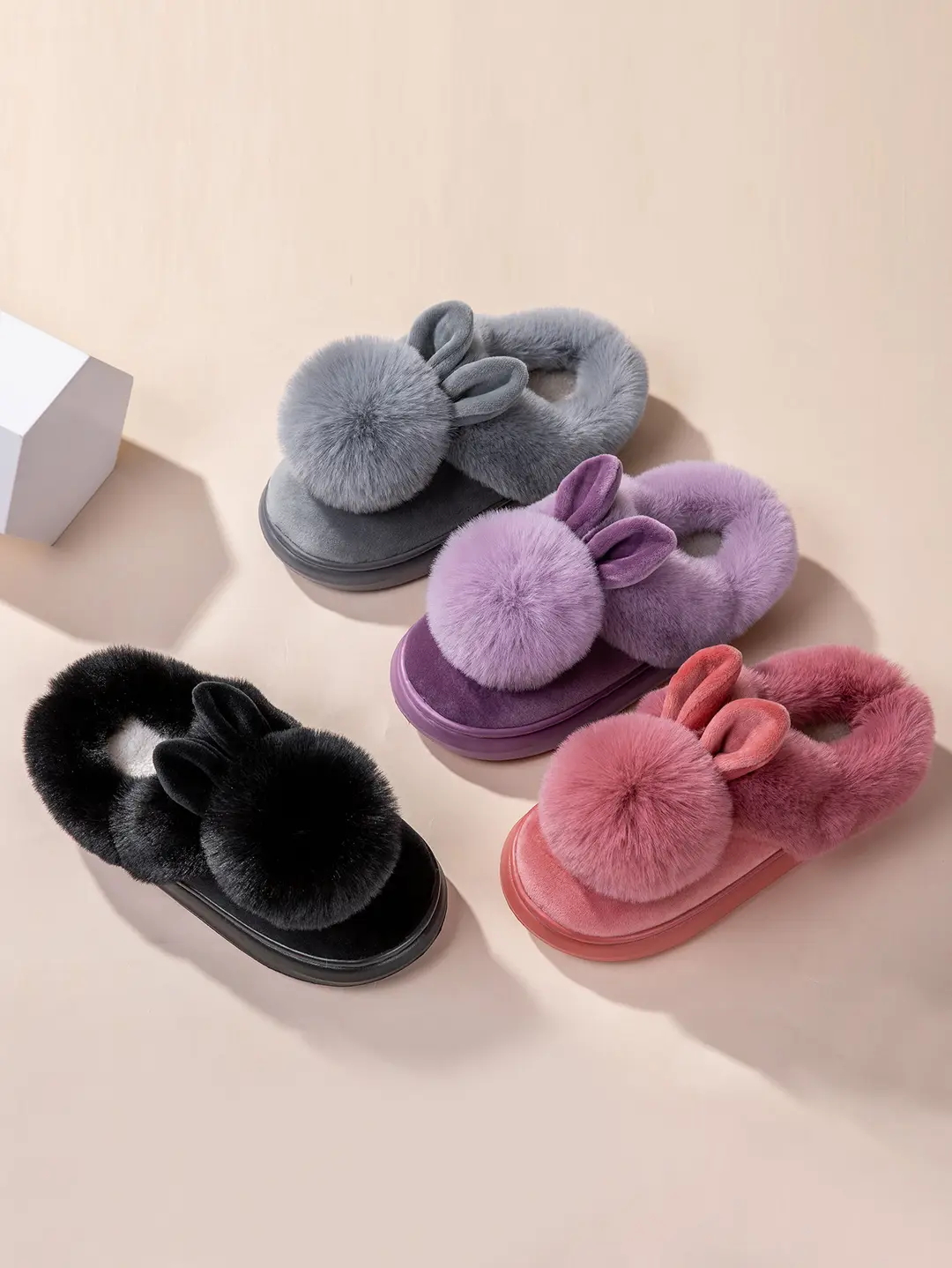 Cross-Border Girls' Cotton Slippers, Women's Cotton Slippers, All-Inclusive Plush Slippers, Women's Foot-Wrapped Home Warm Ladies' Fur Slippers — feature 19