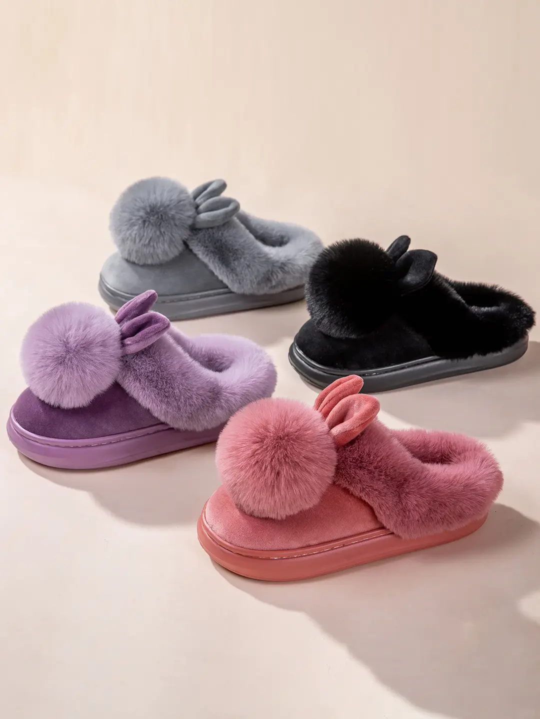 Cross-Border Girls' Cotton Slippers, Women's Cotton Slippers, All-Inclusive Plush Slippers, Women's Foot-Wrapped Home Warm Ladies' Fur Slippers — feature 20